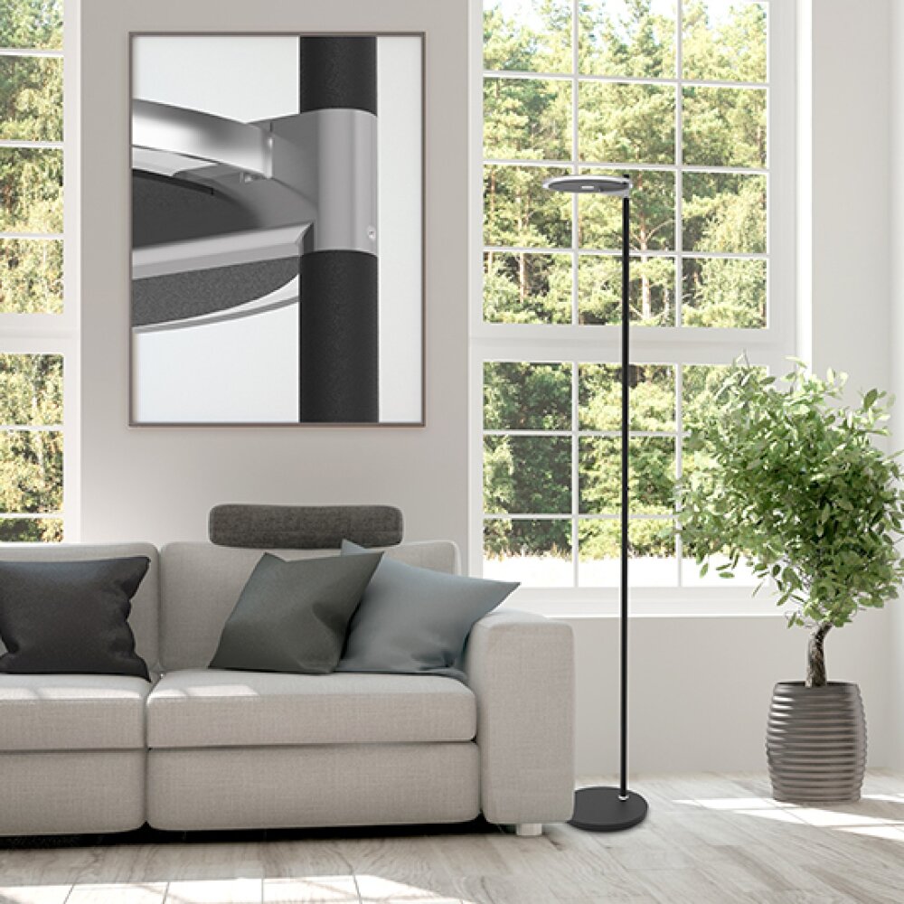 Steinhauer Turound Deckenfluter LED Schwarz, 1-flammig main product photo