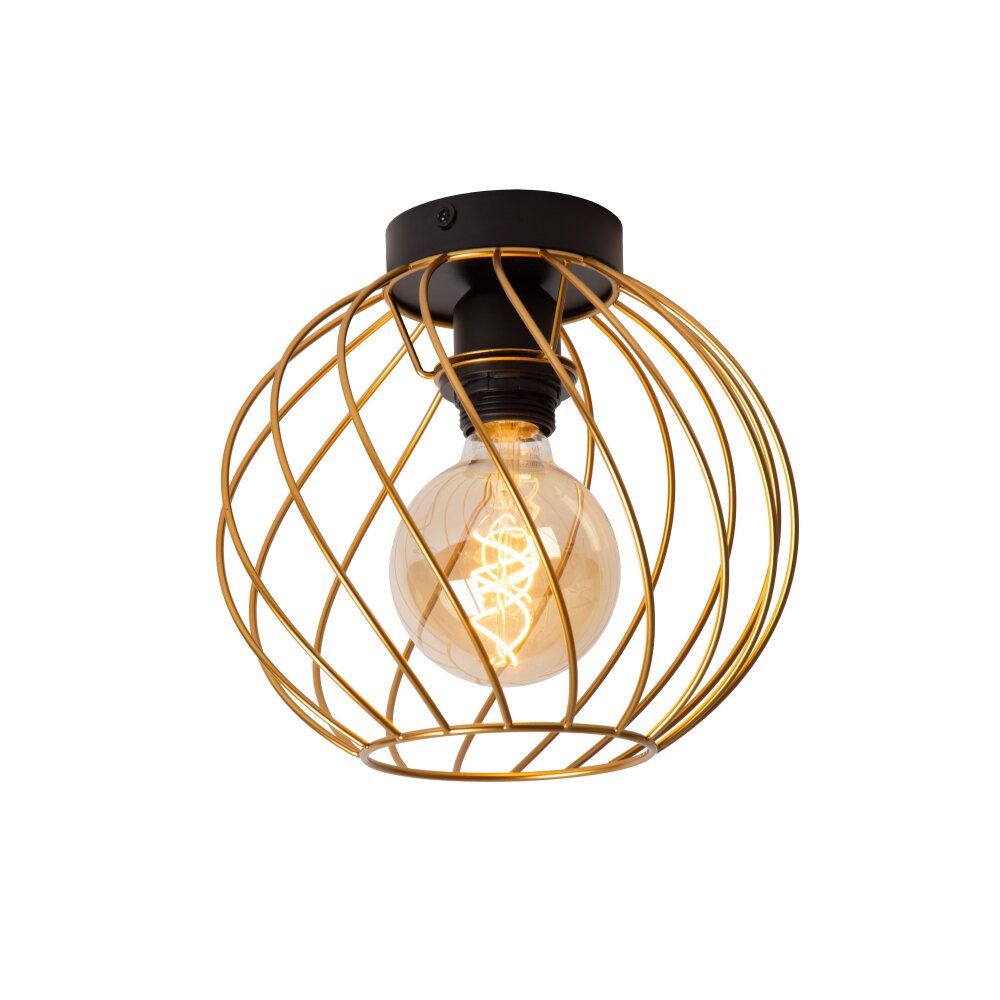 Lucide DANZA Deckenleuchte Gold, Messing, Schwarz, 1-flammig main product photo