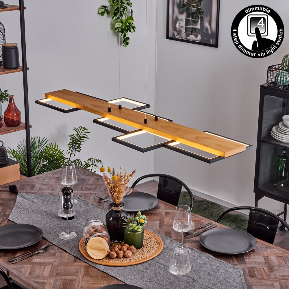 Pompu Pendelleuchte LED Naturfarben, Schwarz, 1-flammig main product photo