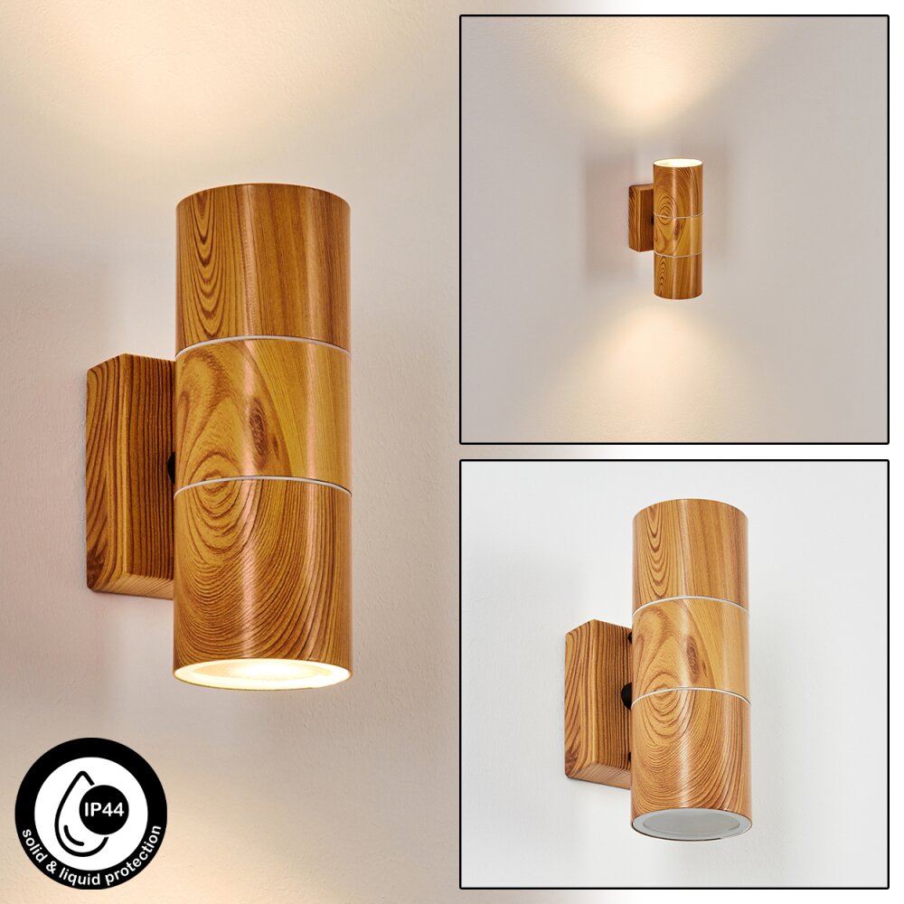 Tenvik Außenwandleuchte Braun, Holzoptik, Schwarz, 2-flammig main product photo