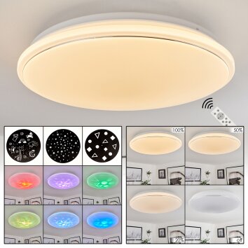 Sdok Deckenleuchte LED Weiß, 1-flammig, Fernbedienung, Farbwechsler