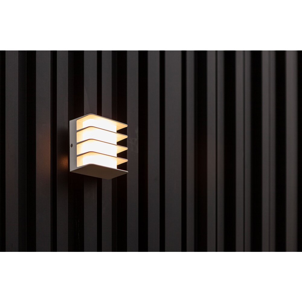 Lutec Gridy Außenwandleuchte LED Weiß, 1-flammig main product photo