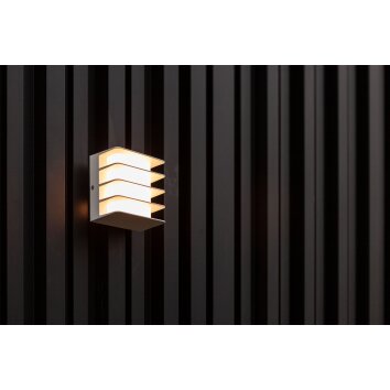 Lutec Gridy Außenwandleuchte LED Weiß, 1-flammig
