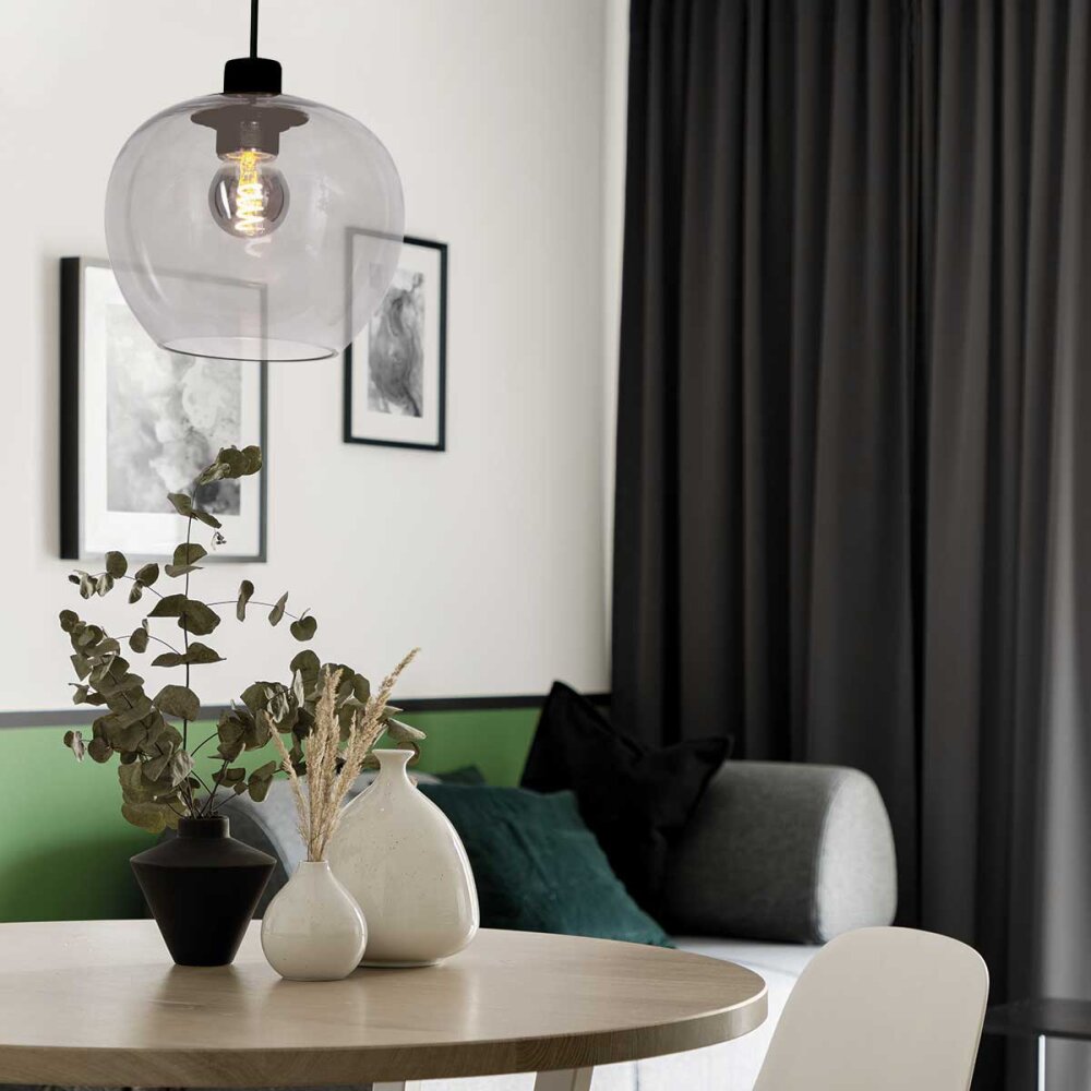 Steinhauer Lotus Hängeleuchte Schwarz, 1-flammig main product photo