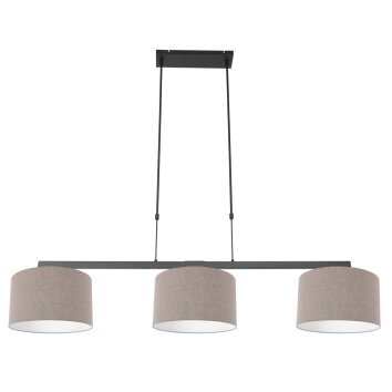 Steinhauer Stang Pendelleuchte Schwarz, 3-flammig