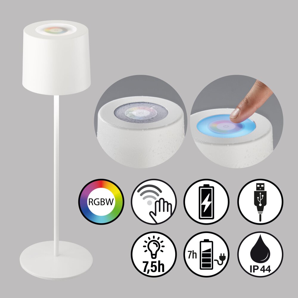 SCHÖNER WOHNEN-Kollektion Außentischleuchte Sun LED Weiß, 1-flammig, Farbwechsler main product photo