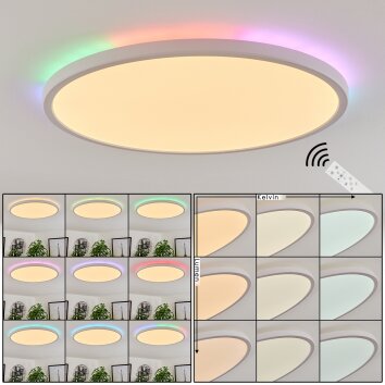 Hortinhas Deckenpanel LED Weiß, 1-flammig, Fernbedienung, Farbwechsler