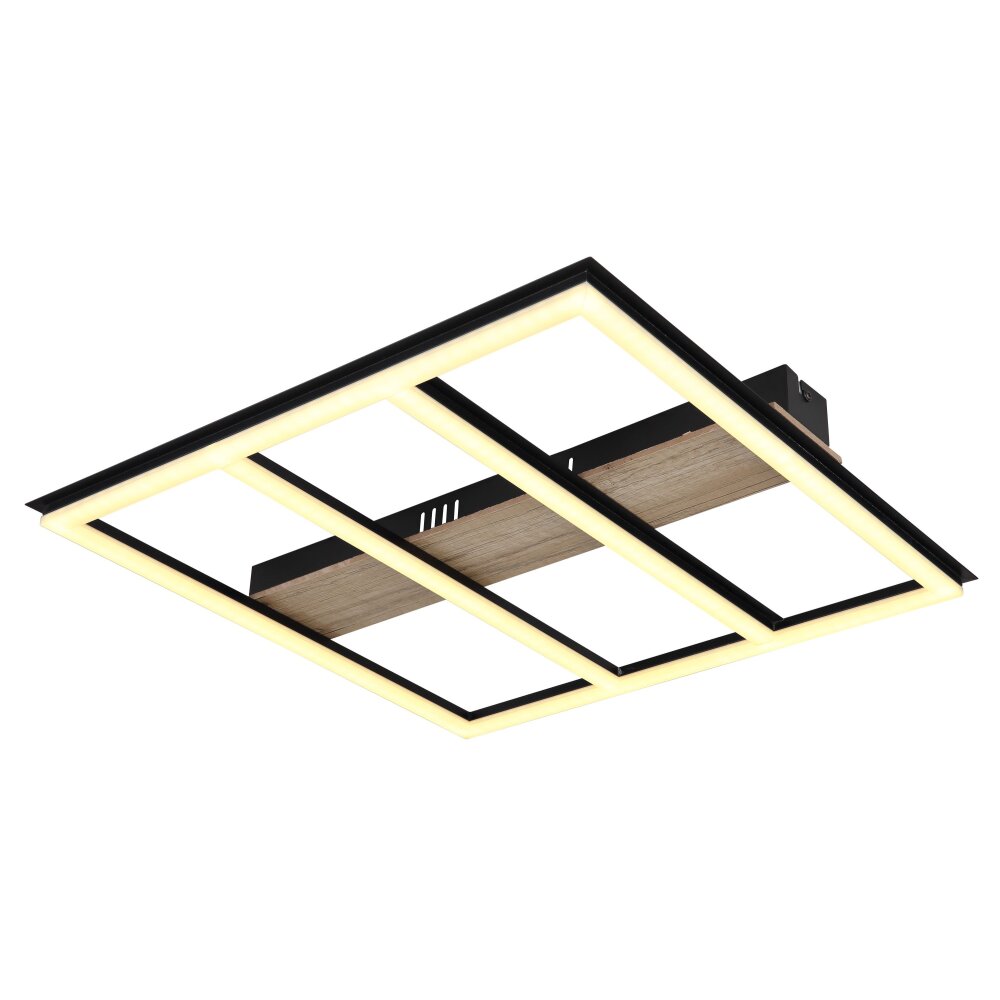 Globo FROOMY Deckenleuchte LED Holzoptik, Schwarz, 1-flammig main product photo