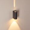 Komoren Außenwandleuchte LED Schwarz, 2-flammig
