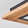 Salmi Deckenpanel LED Holzoptik, Schwarz, 1-flammig