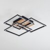 Oberegg Deckenleuchte LED Holzoptik, Schwarz, 1-flammig, Fernbedienung