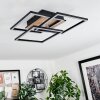 Oberegg Deckenleuchte LED Holzoptik, Schwarz, 1-flammig, Fernbedienung