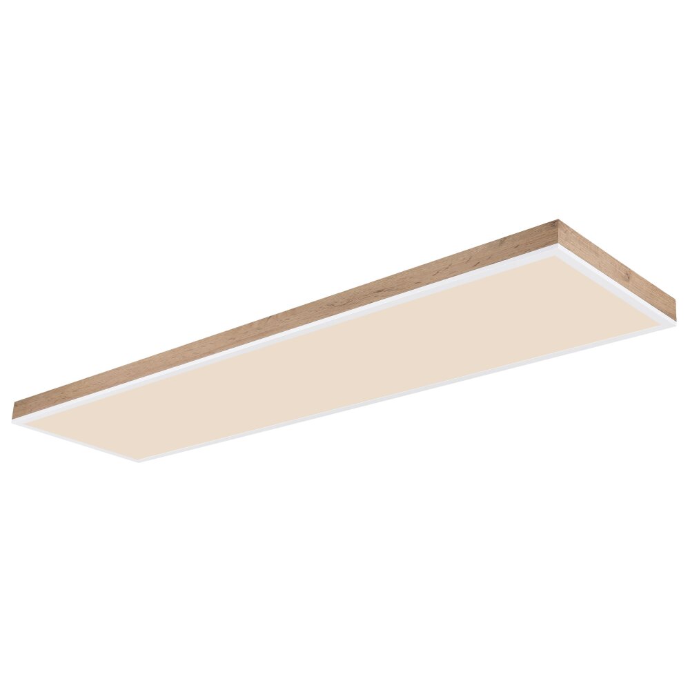 Globo DORO Deckenleuchte LED Holzoptik, Weiß, 1-flammig, Fernbedienung main product photo
