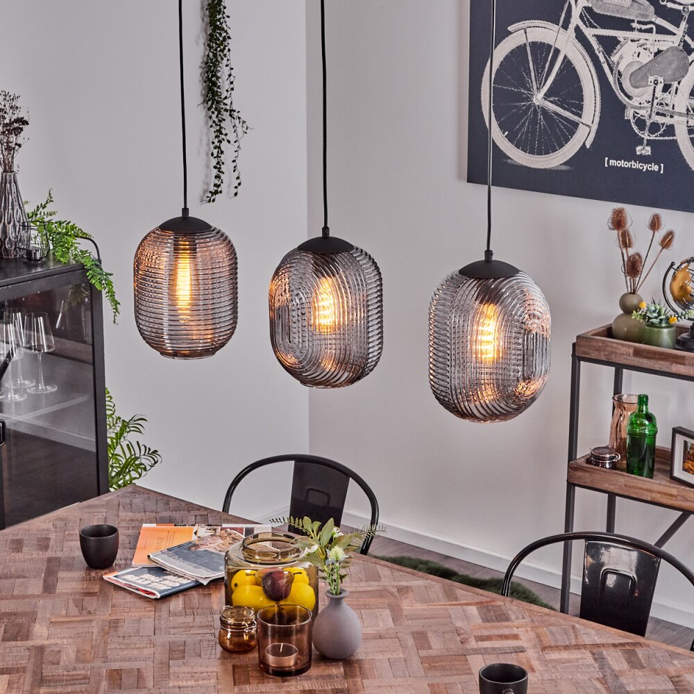 Crabinaille Hängeleuchte Schwarz, 3-flammig main product photo