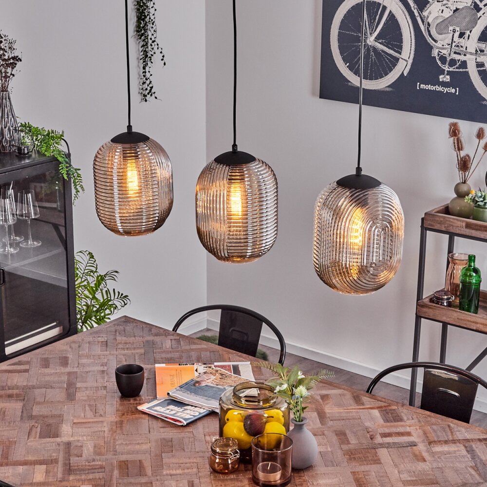 Crabinaille Hängeleuchte Schwarz, 3-flammig main product photo