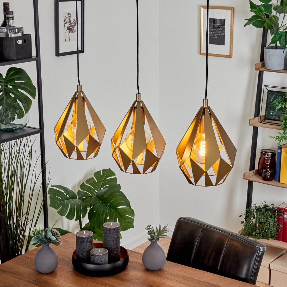 Tobas Hängeleuchte Gold, 3-flammig main product photo