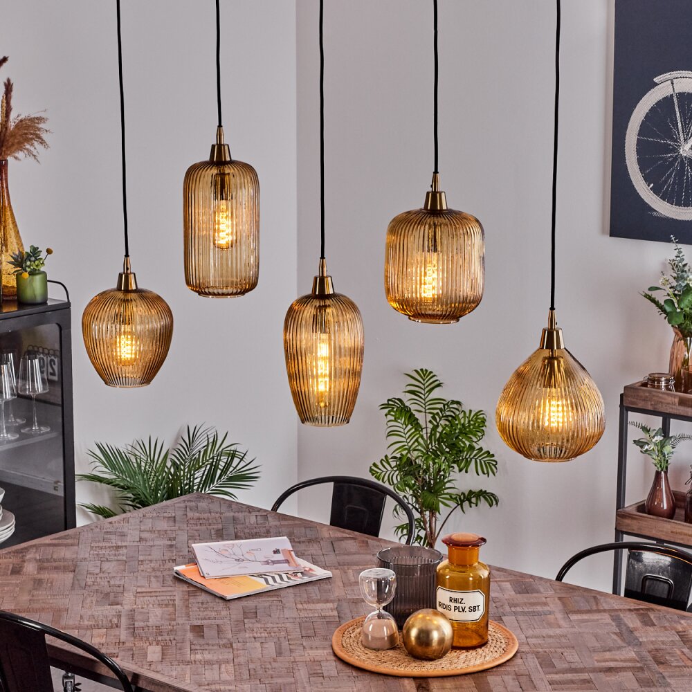Iraola Hängeleuchte Gold, Schwarz, 5-flammig main product photo