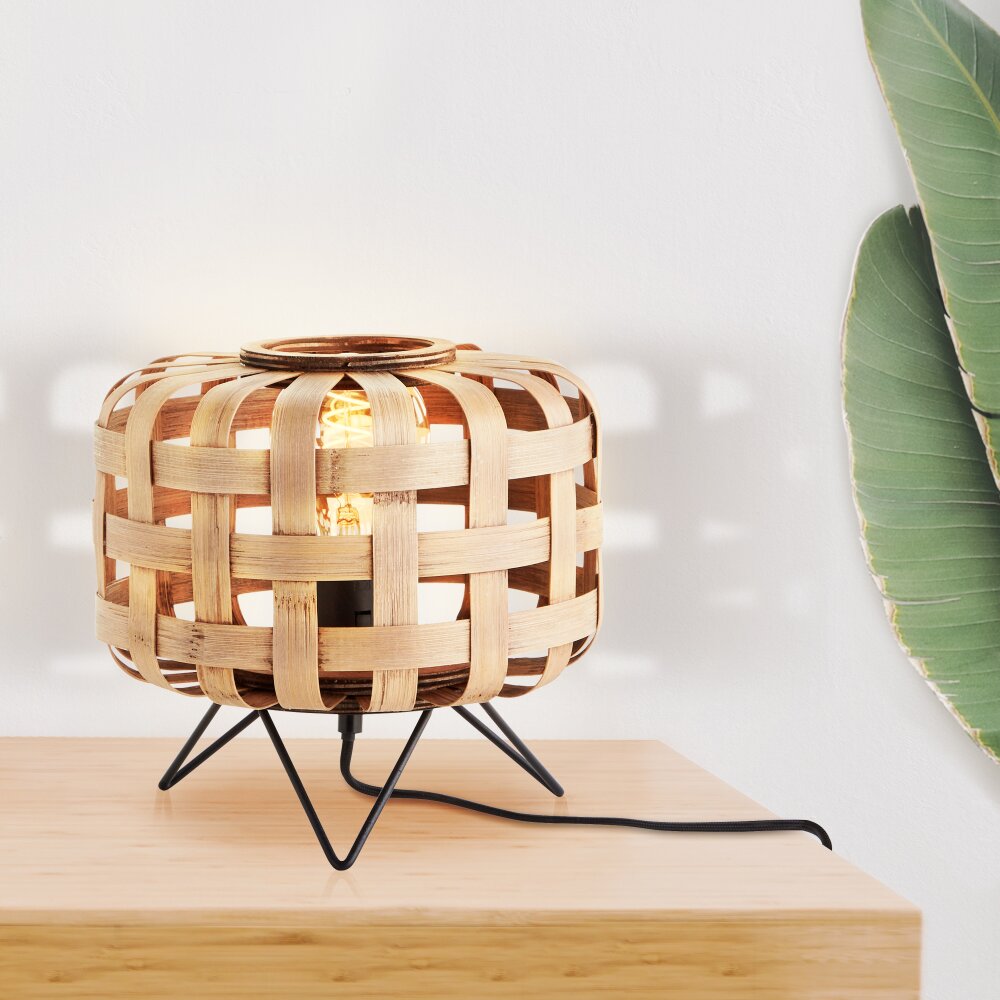 Brilliant Woodline Tischleuchte Schwarz, 1-flammig main product photo