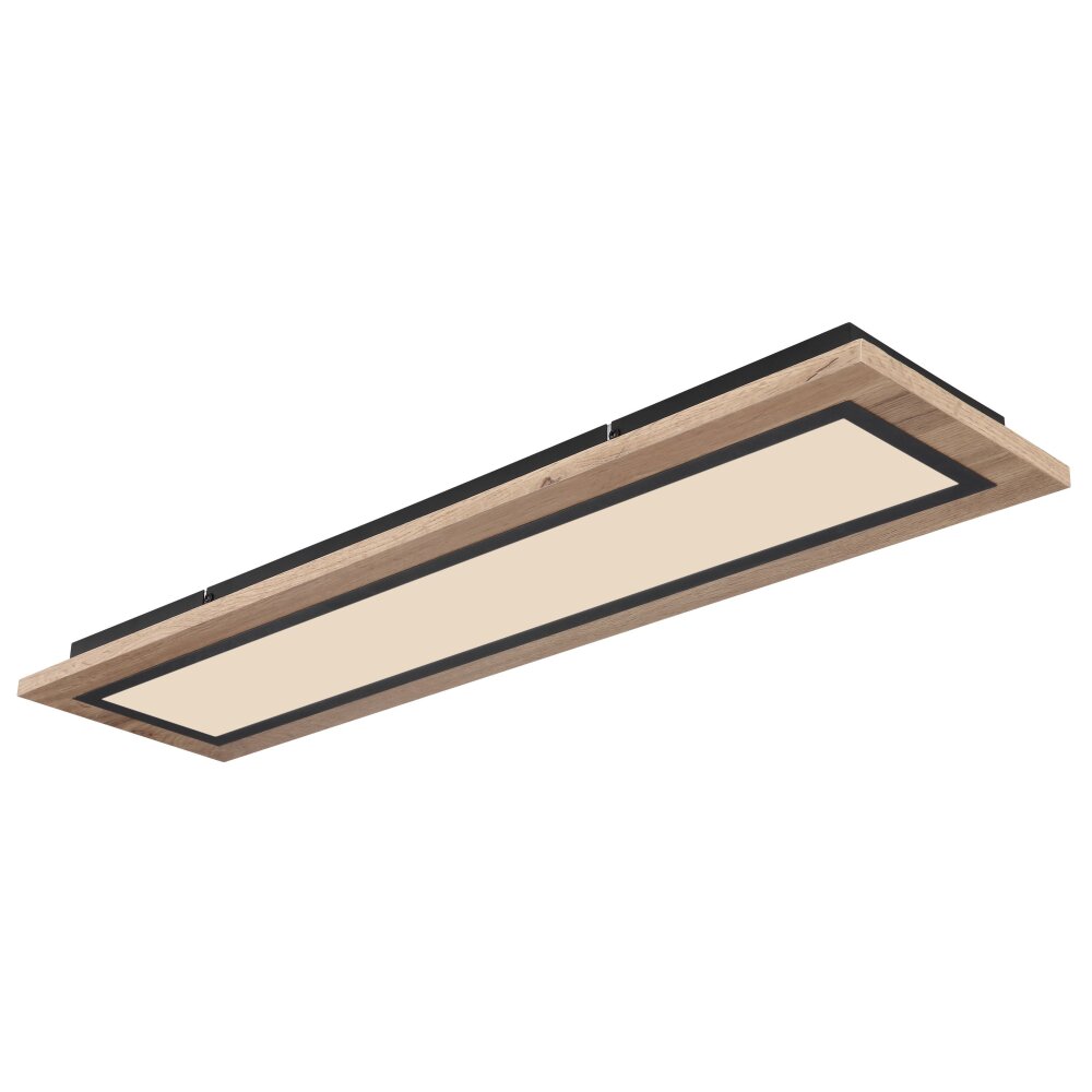 Globo LEA Deckenleuchte LED Holzoptik, Schwarz, 1-flammig, Fernbedienung main product photo