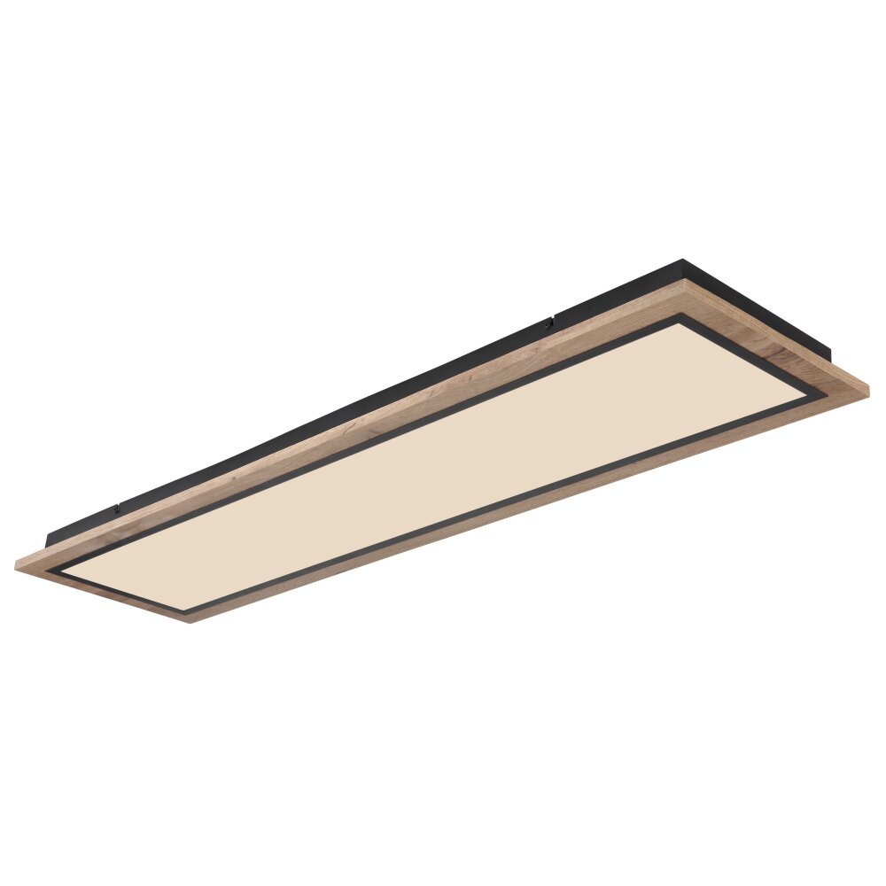 Globo LEA Deckenleuchte LED Holzoptik, Schwarz, 1-flammig, Fernbedienung main product photo