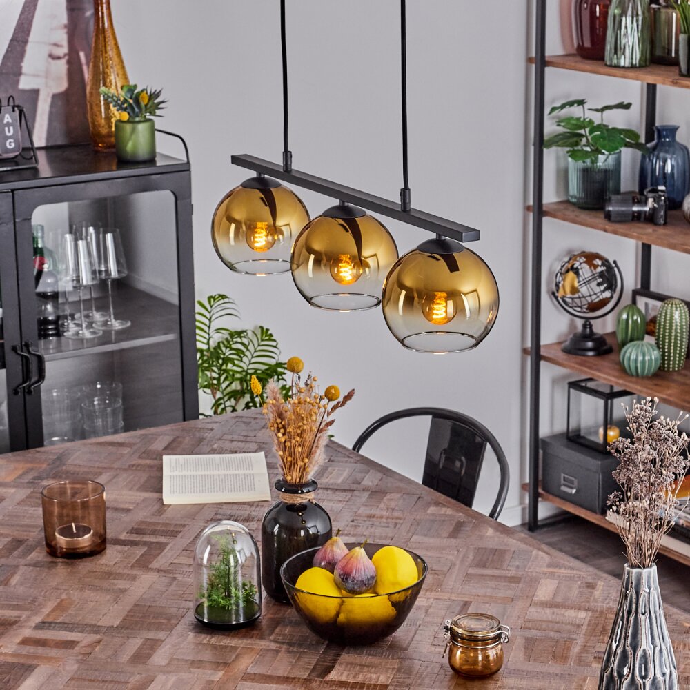 Koyoto Pendelleuchte Glas 15 cm Gold, Klar, 3-flammig main product photo