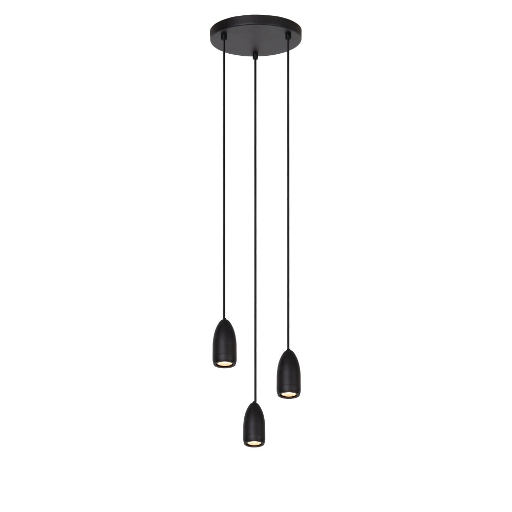 Lucide EVORA Pendelleuchte Schwarz, 3-flammig main product photo
