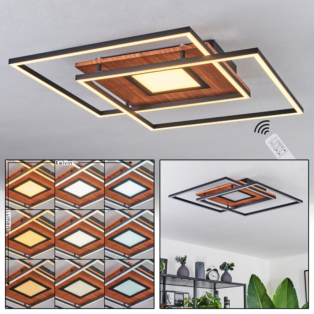 Panqueua Deckenleuchte LED Braun, Schwarz, 1-flammig, Fernbedienung main product photo