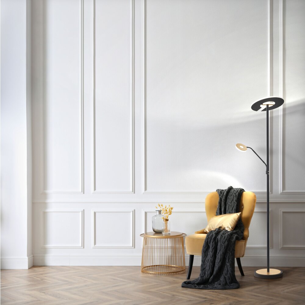 Fischer & Honsel Hennes Wandleuchte LED Gold, Schwarz, 1-flammig main product photo