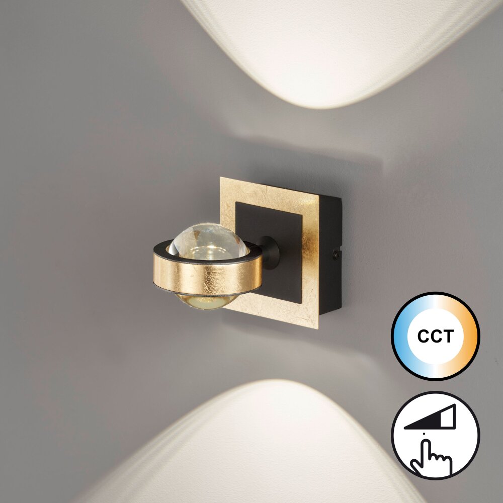 Fischer & Honsel Cluedo Wandleuchte LED Gold, 1-flammig main product photo