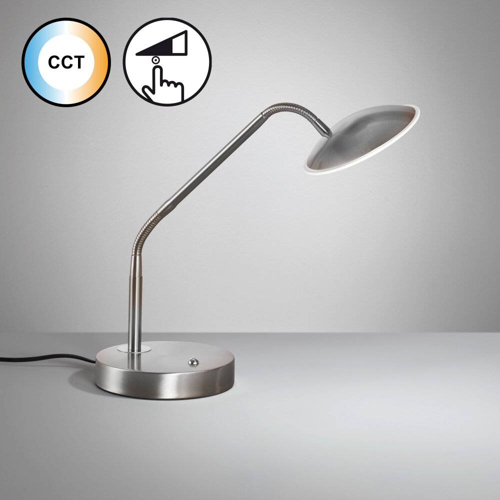 Fischer & Honsel Tallri Tischleuchte LED Nickel-Matt, 1-flammig main product photo