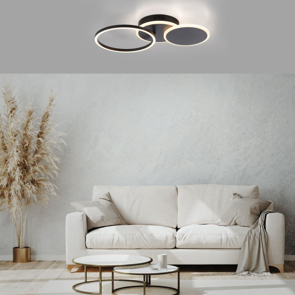 LeuchtenDirekt SEVENT Deckenleuchte LED Schwarz, 1-flammig main product photo