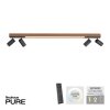 Paul Neuhaus PURE-LINES Deckenleuchte LED Anthrazit, Holz dunkel, 5-flammig, Fernbedienung