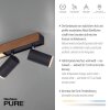 Paul Neuhaus PURE-LINES Deckenleuchte LED Anthrazit, Holz dunkel, 5-flammig, Fernbedienung