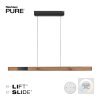 Paul Neuhaus PURE-MOTO-RISE Pendelleuchte LED Holzoptik, Schwarz, 3-flammig, Fernbedienung