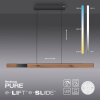 Paul Neuhaus PURE-MOTO-RISE Pendelleuchte LED Holzoptik, Schwarz, 3-flammig, Fernbedienung