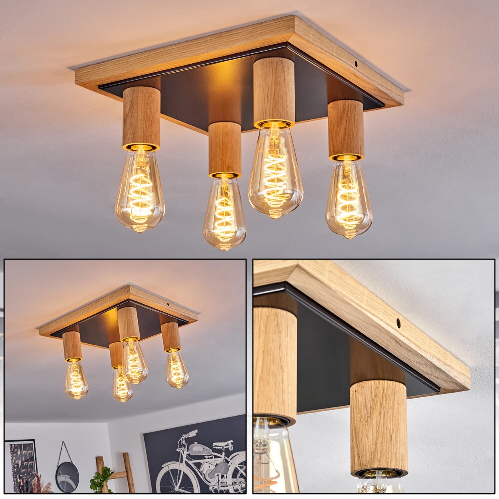 Represita Deckenleuchte Naturfarben, Schwarz, 4-flammig main product photo