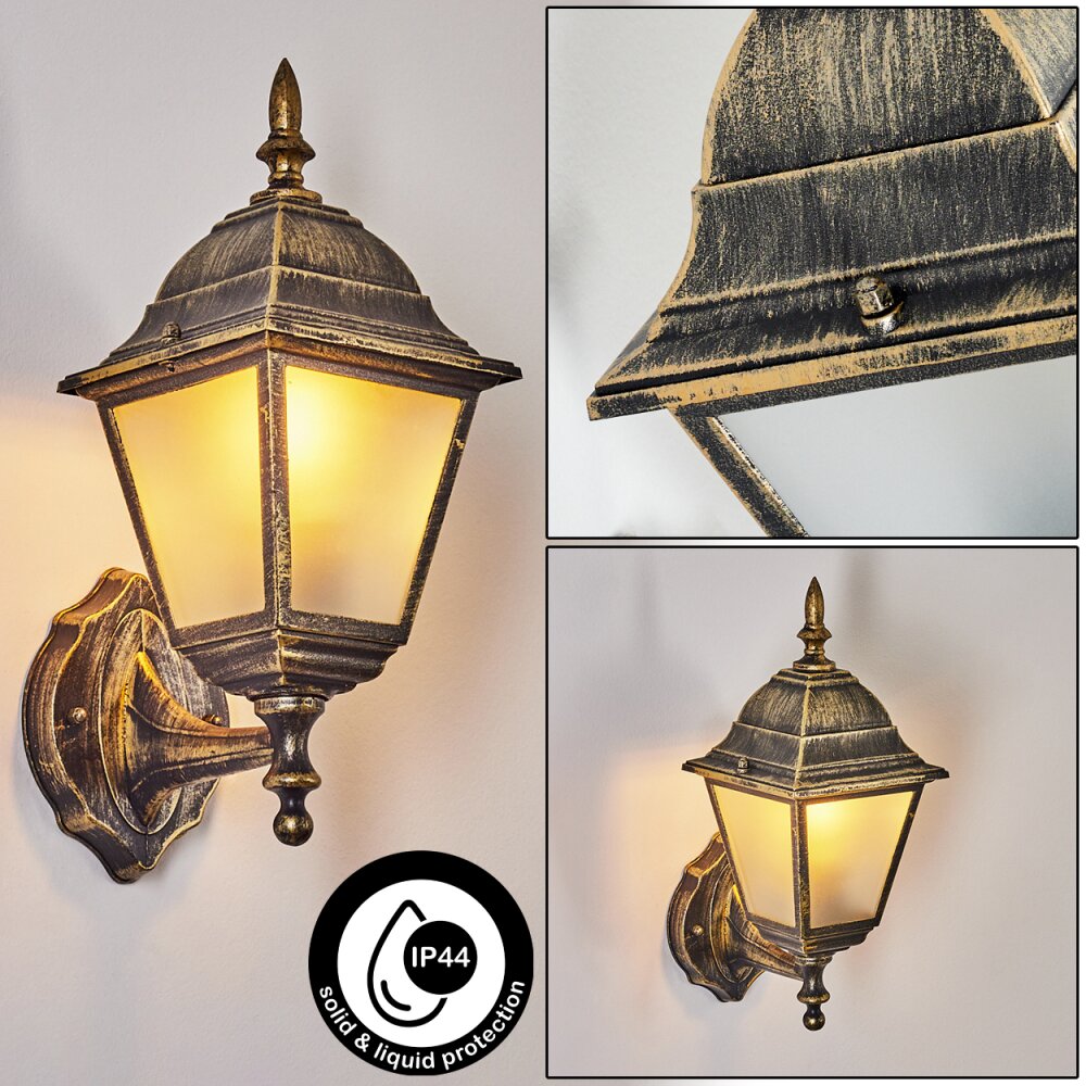 Naofe Außenwandleuchte Braun, Gold, 1-flammig main product photo