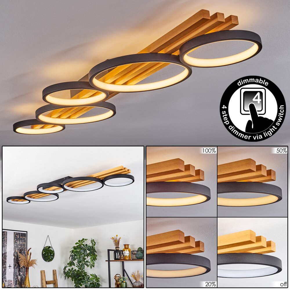 Rodekro Deckenleuchte LED Naturfarben, Schwarz, 1-flammig main product photo