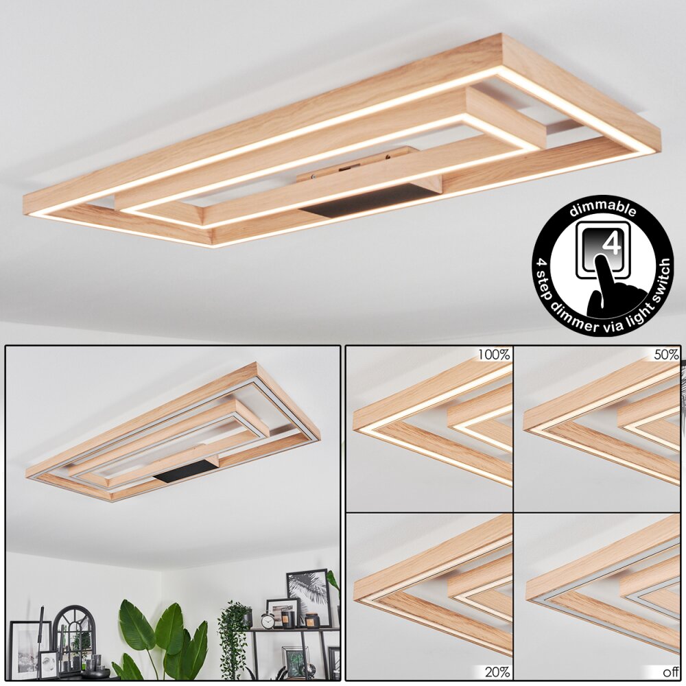 Surisultana Deckenleuchte LED Holz hell, 2-flammig main product photo