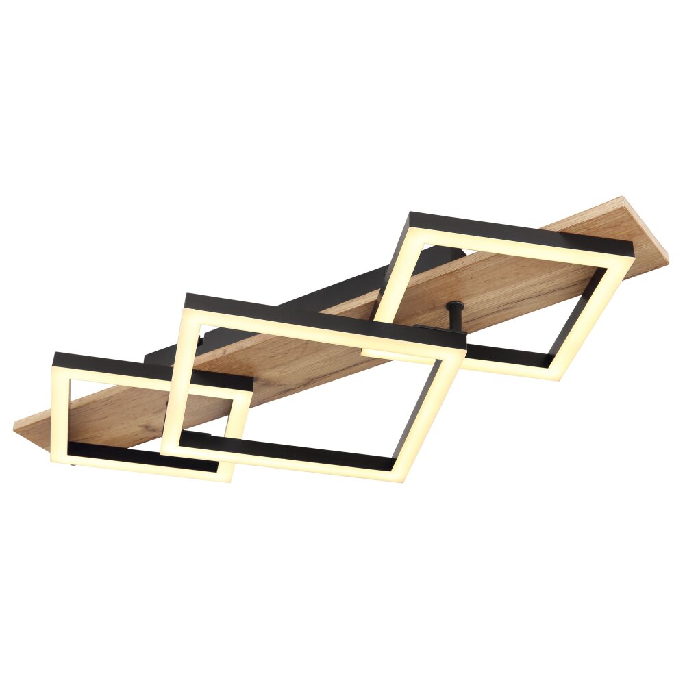 Globo BEATRIX Deckenleuchte LED Holzoptik, Schwarz, 1-flammig main product photo