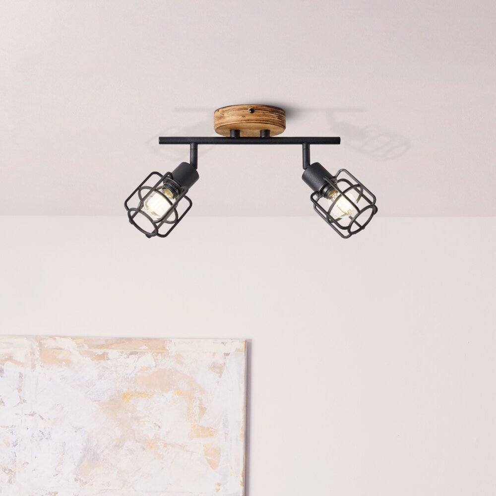 Brilliant Gwen Deckenleuchte Holz dunkel, 2-flammig main product photo