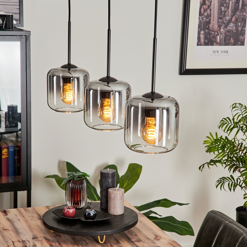 Lauden Hängeleuchte Glas 15 cm Klar, Rauchfarben, 3-flammig main product photo