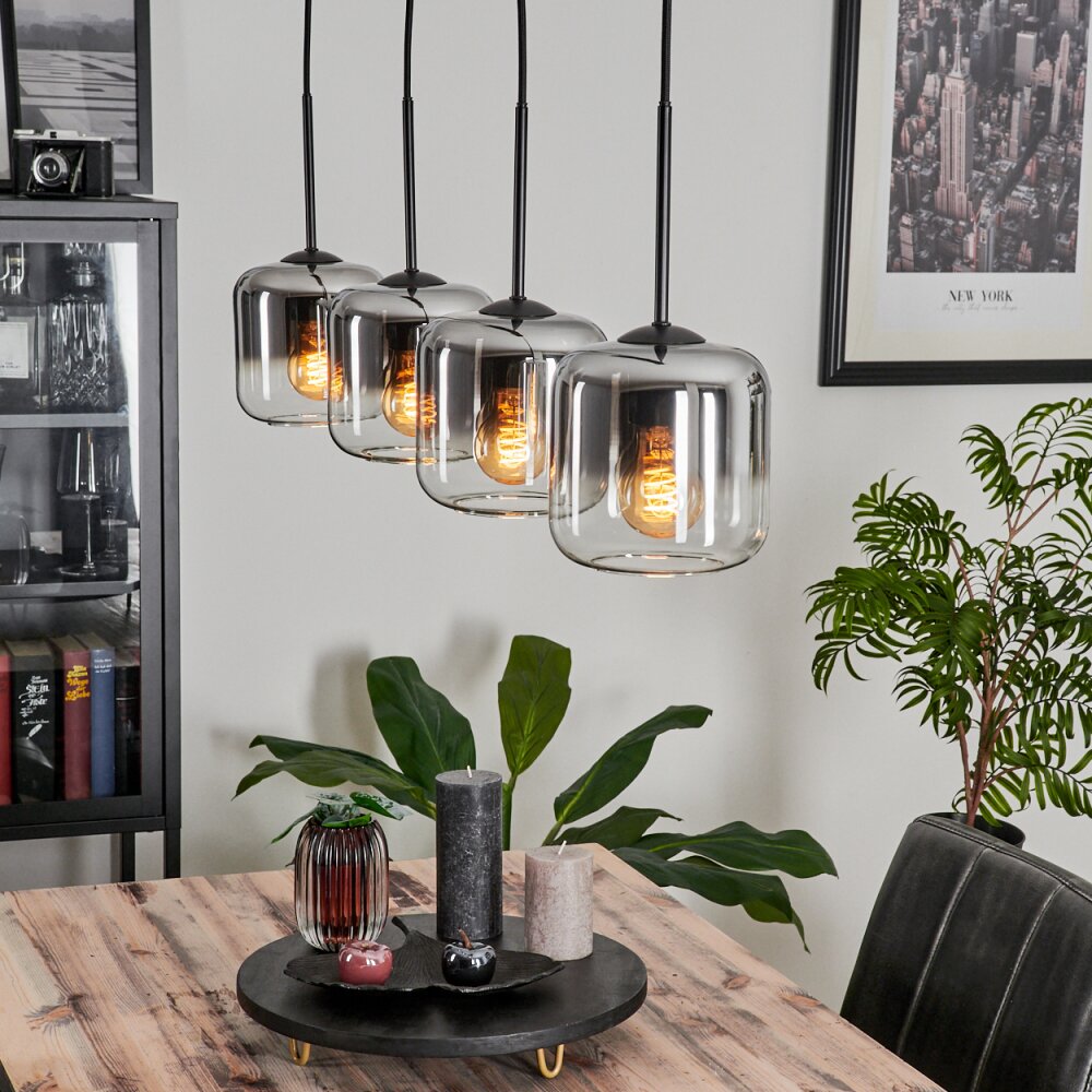 Lauden Hängeleuchte Glas 15 cm Chrom, Klar, Rauchfarben, 4-flammig main product photo