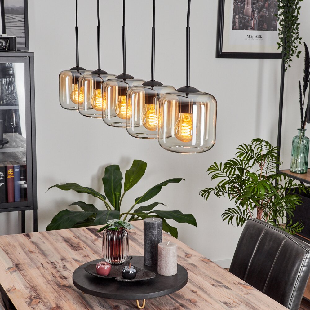 Lauden Hängeleuchte Glas 15 cm Bernsteinfarben, Klar, 5-flammig main product photo