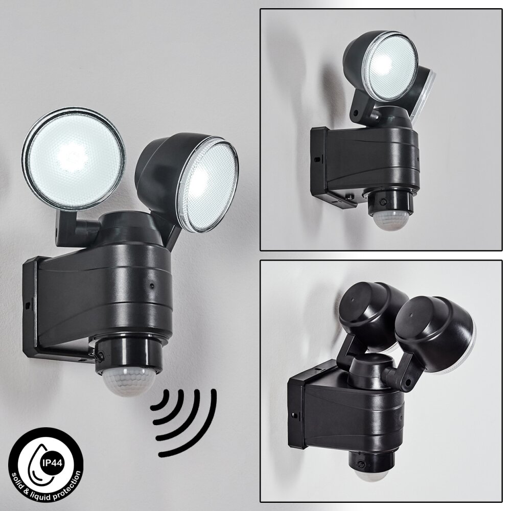 Anyarhwi Außenwandleuchte LED Schwarz, 2-flammig, Bewegungsmelder main product photo