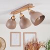 Brunnen Deckenleuchte Braun, Holzoptik, Taupe, 3-flammig