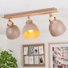 Brunnen Deckenleuchte Braun, Holzoptik, Taupe, 3-flammig