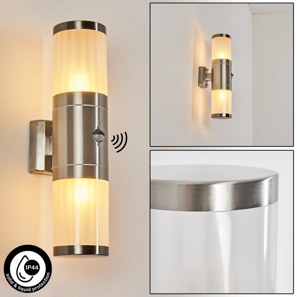 Tolsona Außenwandleuchte Edelstahl, 2-flammig, Bewegungsmelder main product photo