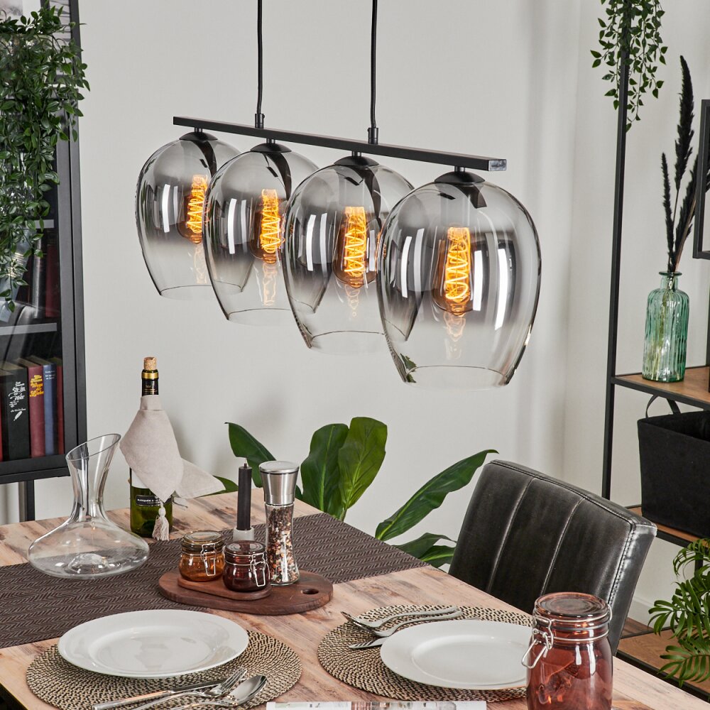 Vevino Pendelleuchte Glas 20 cm Klar, Rauchfarben, 4-flammig main product photo