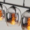 Vevino Pendelleuchte Glas 15cm Chrom, Klar, Rauchfarben, 3-flammig